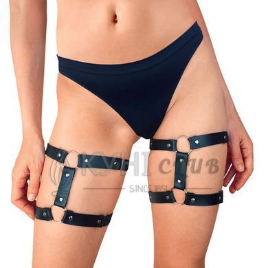 Гартери на ногу із натуральної шкіри Art of Sex - Kristina Leg Garters (2 шт), цвет Чорний 104575 фото