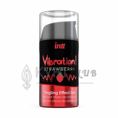 Рідкий вібратор Intt Vibration Strawberry (15 мл), густий гель, дуже смачний, діє до 30 хвилин 100973 фото