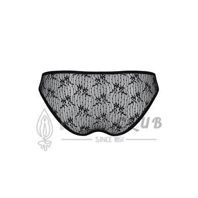 Трусики-слипы с кружевной сеточкой Dina Thong black L/XL - Passion 102926 фото