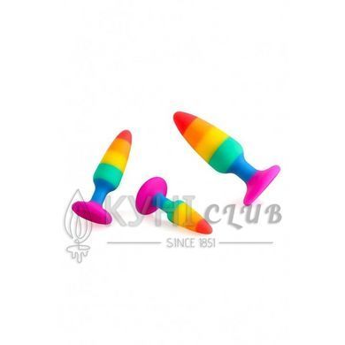 Силіконова анальна пробка Wooomy Hiperloo Silicone Rainbow Plug S, діаметр 2,4 см, довжина 9 см 105408 фото