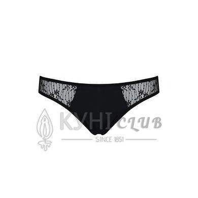 Трусики-слипы с кружевной сеточкой Dina Thong black L/XL - Passion 102926 фото