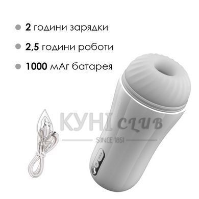 Мастурбатор с вибрацией Svakom Robin White, ультрамягкий рукав, функция Boost, LED экран 103948 фото