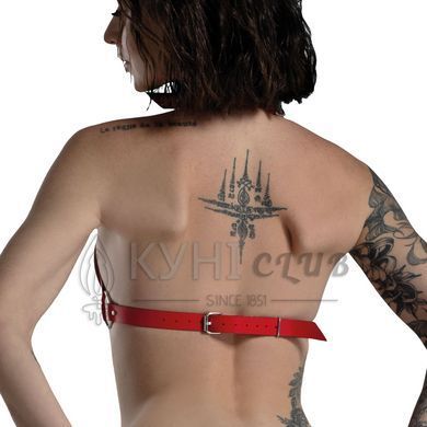 Ліф Серце з натуральної шкіри Feral Feelings - Hearts Bra Red 107433 фото