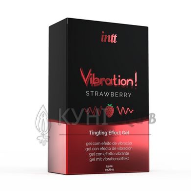 Рідкий вібратор Intt Vibration Strawberry (15 мл), густий гель, дуже смачний, діє до 30 хвилин 100973 фото