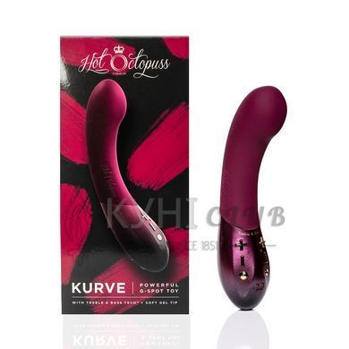 Вібратор для точки G Hot Octopuss KURVE, Treble and Bass Technology, 2 мотори, м&rsquo;який кінчик 106755 фото