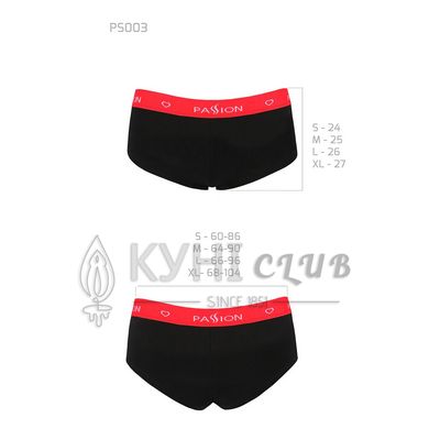 Трусики-шортики Passion PS003 PANTIES L, black 102202 фото