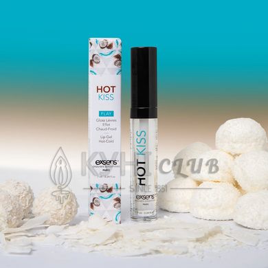 Стимулювальний блиск для губ EXSENS Coconut Hot Kiss 7 мл, зігріває та охолоджує 103436 фото