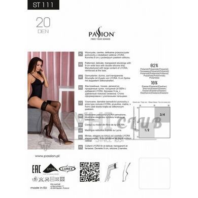 Чорні панчохи з ефектом тату Passion ST111 1/2 (20 den), nero 102273 фото