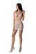 Ажурна мінісукня на тонких бретелях Passion BS096 One Size, white, плетіння на грудях 106948 фото 1