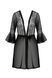 Пеньюар Passion LEAFA PEIGNOIR black S/M, длина чуть выше колена, широкие рукава, завязывается на пояс 108529 фото 3
