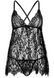 Сорочка бебі-дол Leg Avenue Floral lace babydoll & string Black L, стрінги 107188 фото 3