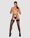 Гартери Obsessive A741 garter belt black O/S, штучна шкіра 105829 фото 3
