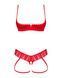 Комплект Obsessive Ingridia 2-pcs crotchless set XS/S, червоний, з доступом, відкриті груди 107052 фото 3