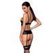 Корсет з відкритими грудьми Passion JANNIES CORSET S/M black, стрінги в наборі 106316 фото 2