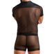 Комплект сітчастої чоловічої білизни Passion 052 SET MICHAEL L/XL black, сорочка, боксери, заклепки 105601 фото 2