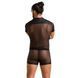 Комплект сітчастої чоловічої білизни Passion 052 SET MICHAEL L/XL black, сорочка, боксери, заклепки 105601 фото 4