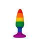 Силіконова анальна пробка Wooomy Hiperloo Silicone Rainbow Plug S, діаметр 2,4 см, довжина 9 см 105408 фото 1