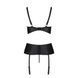 Корсет з відкритими грудьми Passion JANNIES CORSET S/M black, стрінги в наборі 106316 фото 4