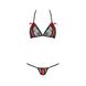 Комплект білизни Passion MELISSA BIKINI L/XL, black, ліф зі шнурівкою і трусики стрінги 101616 фото 6