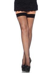 Панчохи-сітка Leg Avenue Fishnet Thigh Highs Plus size, Black, класична сітка 105881 фото