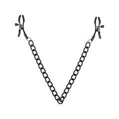 Затискачі для сосків Bedroom Fantasies Nipple Clamps with Chain - Black 106829 фото