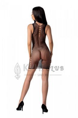 Мінісукня з вертикальним візерунком Passion BS097 One Size, black, плетіння з боків 106949 фото