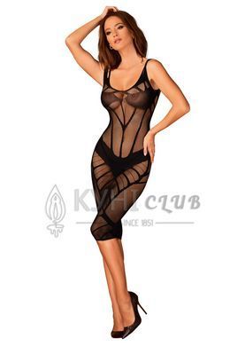 Полупрозрачное платье миди Obsessive D609 dress S/M/L, black 105680 фото