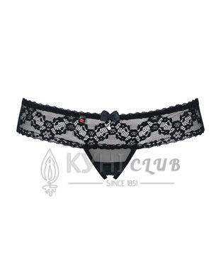 Кружевные танга с доступом Obsessive 837-THC-1 L/XL, черные 105164 фото