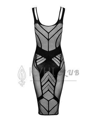 Полупрозрачное платье миди Obsessive D609 dress S/M/L, black 105680 фото