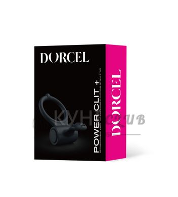 Эрекционное кольцо Dorcel Power Clit Plus с вибрацией, перезаряжаемое, с язычком со щеточкой 108924 фото