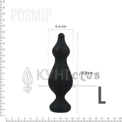 Анальная пробка Adrien Lastic Amuse Big Black (L) с двумя переходами, макс. диаметр 4,4см 101367 фото