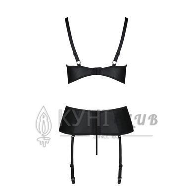Корсет з відкритими грудьми Passion JANNIES CORSET XXL/XXXL black, стрінги в наборі 106317 фото