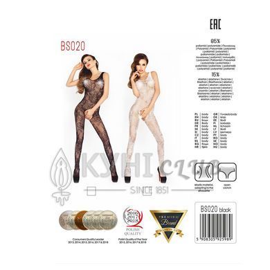 Бодістокінг Passion BS020 white, комбінезон, фантазійний візерунок 101477 фото