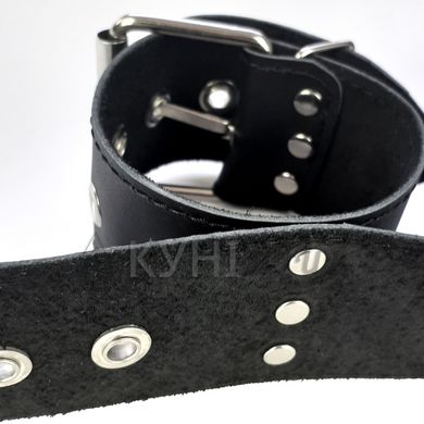 Нашийник з наручниками із натуральної шкіри Art of Sex - Bondage Collar with Handcuffs 104576 фото