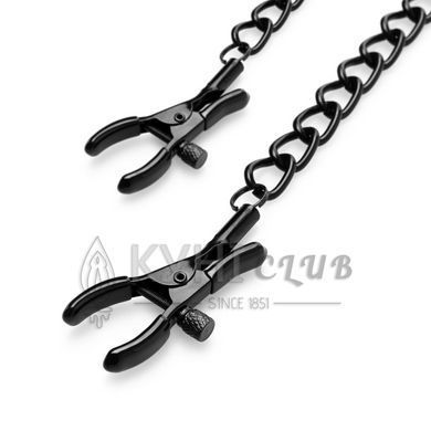 Зажимы для сосков Bedroom Fantasies: Nipple Clamps with Chain, черные 106829 фото