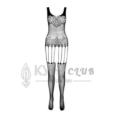 Бодістокінг Passion ECO BS001 One Size white, з доступом, імітація підв&rsquo;язок, флористичний декор 104978 фото