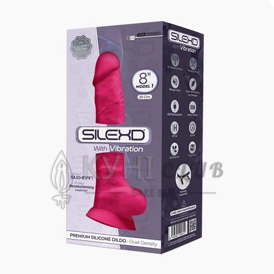 Фалоімітатор з вібрацією SilexD Vetus Vibro Pink (MODEL 1 size 8in), двошаровий, діаметр 4,2см 102509 фото