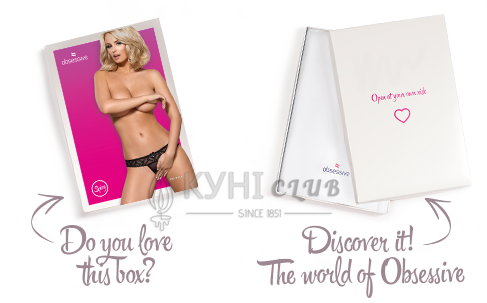 Кружевные танга с доступом Obsessive 837-THC-1 L/XL, черные 105164 фото