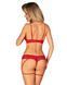 Комплект Obsessive Ingridia 2-pcs crotchless set M/L, червоний, з доступом, відкриті груди 107053 фото 2