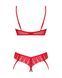 Комплект Obsessive Ingridia 2-pcs crotchless set M/L, червоний, з доступом, відкриті груди 107053 фото 4