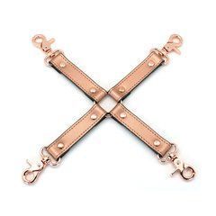 Хрестовина для фіксації Liebe Seele Rose Gold Memory Hog Tie, натуральна шкіра, рожеве золото 107501 фото