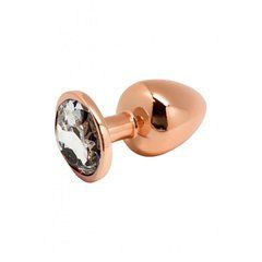 Металева анальна пробка Wooomy Tralalo Rose Gold Metal Plug Size L, діаметр 4 см, довжина 9 см 105410 фото