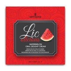 Пробник гелю для мінету Sensuva Lic-o-licious Watermelon (6 мл), оліїстий, без цукру 109647 фото