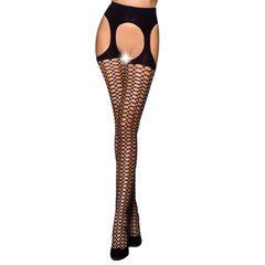 Эротические колготки TIOPEN 004 nero 1/2 (fishnet 40 den) - Passion, имитация чулок и пояса 109544 фото