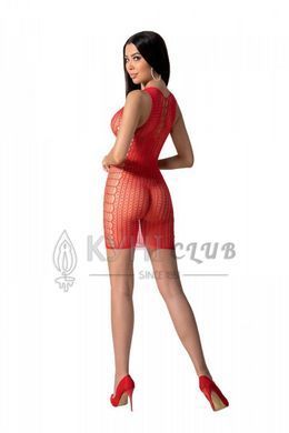 Мини-платье с вертикальным узором Passion BS097 One Size, red, плетение по бокам 106950 фото