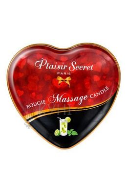 Масажна свічка-серце Plaisirs Secrets Mojito (35 мл) 100900 фото