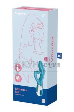 Вібратор-кролик із потрійним відростком Satisfyer Embrace me Turquoise, 2 мотори, діаметр 3,6 см 104266 фото