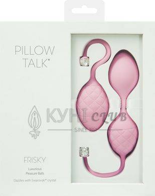 Розкішні вагінальні кульки PILLOW TALK - Frisky Pink із кристалом, діаметр 3,2см, вага 49-75гр, Рожевий 100010 фото