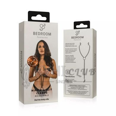 Зажимы для сосков и клитора Bedroom Fantasies: Nipple & Clitoral Clamps, черные 106830 фото