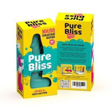 Мило у формі пеніса Pure Bliss BIG Turquoise, крафтове мило-член, натуральне 104441 фото